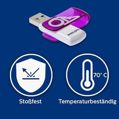 Philips FM64FD05D USB flash drive 64 GB USB Type-A 2.0 Paars, Wit Philips FM64FD05D USB flash drive 64 GB USB Type-A 2.0 Paars, Wit