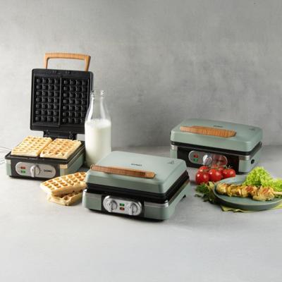 DOMO SANDWICH-WAFFLE-GRILL 3-IN-1 Wafelijzer Saliegroen