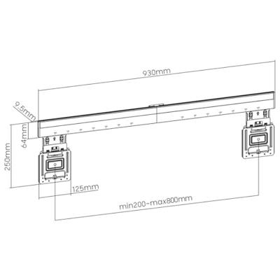 Nedis TVWM5090BK Vaste Tv-muurbeugel 43 - 100 " Maximaal Schermgewicht: 75 Kg Minimale Muurafstand: 9,50 Mm Staal Zwart