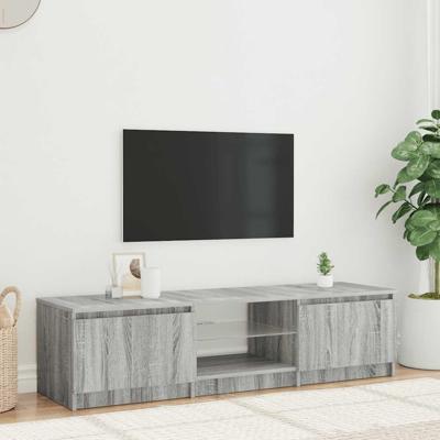 Tv-meubel met LED-verlichting 140x40x35,5 cm grijs sonoma eiken