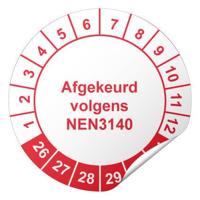 Keuringssticker afgekeurd volgens NEN 3140 - 40 mm - 300 stuks (op rol) - thumbnail