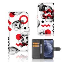 Telefoonhoesje met Naam Apple iPhone 12 Mini Skull Red - thumbnail