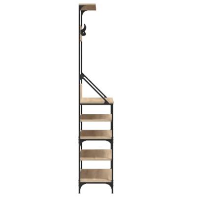 Kledingrek met schoenenrek 90x34x184 cm sonoma eikenkleurig