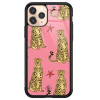 iPhone 11 Pro glazen hardcase - The pink leopard - thumbnail