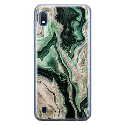 Samsung Galaxy A10 siliconen hoesje - Green waves