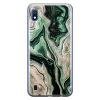 Samsung Galaxy A10 siliconen hoesje - Green waves - thumbnail