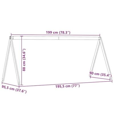 Kinderbedhuisje 199x95,5x88 cm massief grenenhout