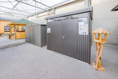 Biohort Highline H4 metalen tuinhuis 275x275x222 cm met dubbele deur- Plat dak- Metaal- Biohort