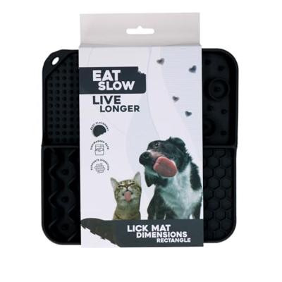 Eat Slow Live Longer Lick Mat Dimensions Rectangle Grijs
