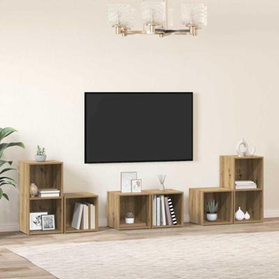 TV-kast set 6 pcs Artisan Eiken 37 x 35 x 72 cm Bewerkt hout