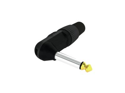 Hicon HI-J63MA06 Jackplug 6,35 mm Stekker, haaks Aantal polen: 2 Zwart 1 stuk(s)