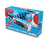 Muse M-167 KDB Kinderwekker met digitale FM-radio en sterrenprojectie (2 wektijden, display met dimmer, AUX-In) blauw/wit met grappige stripmotieven - thumbnail