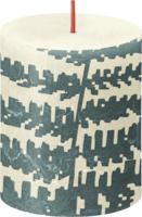 Bolsius rustiek printed stompkaars 80/68 soft pearl fern - thumbnail