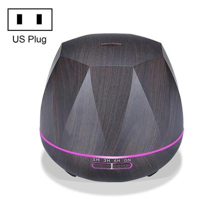 Diamond houtnerf afstandsbediening Ultrasone luchtbevochtiger aromatherapie machine met LED-verlichting capaciteit: 400mL US plug (donker hout kleur