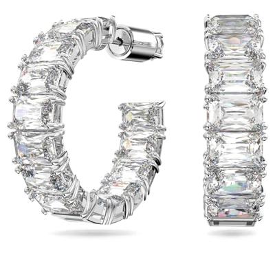 Swarovski 5612673 Oorringen Millenia 0,7 x 27 mm zilverkleurig-wit - thumbnail
