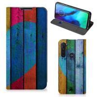 Motorola Moto G Pro Book | Wallet Case | Wood Heart - Cadeau voor je Vriend - thumbnail