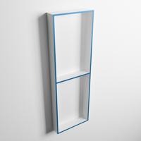 MONDIAZ EASY Nis 149,5x29,5cm in solid surface kleur Jeans | Talc. 2 vakken geschikt voor in- of opbouw - thumbnail