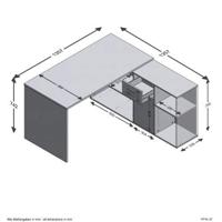 Hoekbureau Lex - zwart - 136x68x75 cm - thumbnail