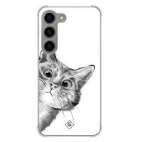 Samsung Galaxy S23 siliconen shockproof hoesje - Kat kiekeboe - thumbnail