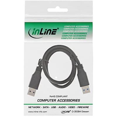 InLine 0.5m USB 3.0 USB-kabel 0,5 m 3.2 Gen 1 (3.1 Gen 1) USB A Zwart