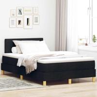 Boxspring bed met matras met hoofdeinde Zwart 120 x 200 cm Stof - thumbnail