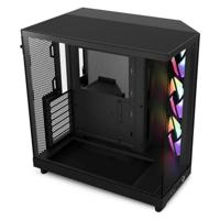 Mid-Tower behuizing - NZXT - H6 Flow RGB - Dubbele kamer - Inclusief RGB-fans - Zwart - thumbnail