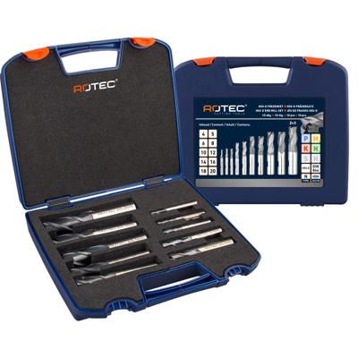 Rotec HSS-E uni.fr.set &apos;605C&apos;, gec.ø4-20,DIN844, Z3, 10dlg. ABS - 605.9420C