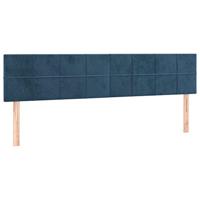 Boxspring met matras fluweel donkerblauw 160x200 cm - thumbnail