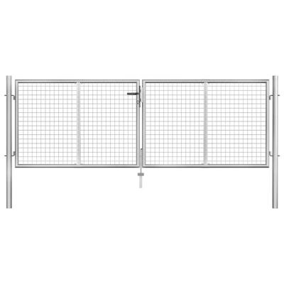 Tuinpoort gegalvaniseerd staal 300x75 cm zilver