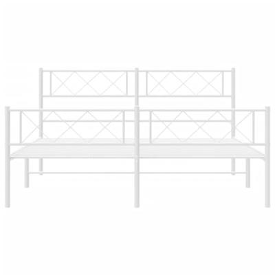Bedframe met hoofd- en voeteneinde metaal wit 120x200 cm - thumbnail