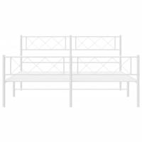 Bedframe met hoofd- en voeteneinde metaal wit 120x200 cm - thumbnail