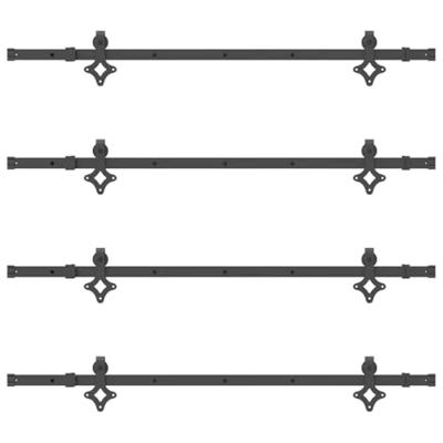 Doos met onderdelen voor schuifdeur 305 cm staal zwart