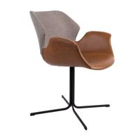 Zuiver Nikki armstoel gestoffeerd fab brown - thumbnail