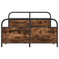 Bedframe zonder matras metaal gerookt eikenkleurig 137x190 cm - thumbnail