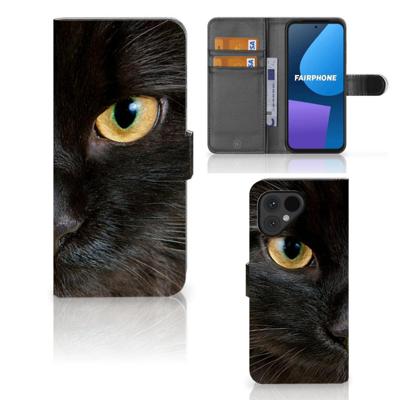 Fairphone 5 | Telefoonhoesje | Met pasjeshouder | Zwarte Kat