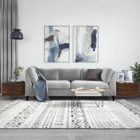 Salontafels 2 st 50x50x40 cm bewerkt hout bruin eikenkleur - thumbnail