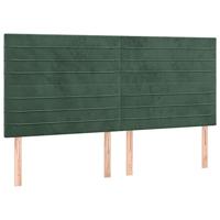 Bedframe met hoofdeinde fluweel donkergroen 180x200 cm - thumbnail