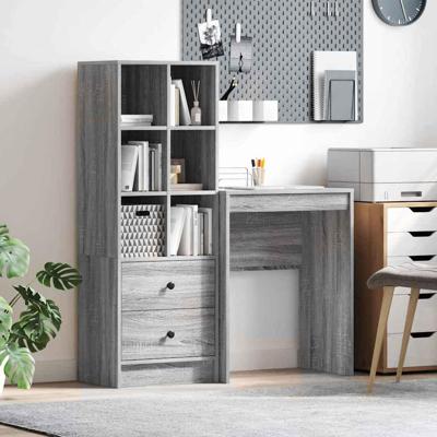 Bureau met lade 2 pcs Grijs Sonoma