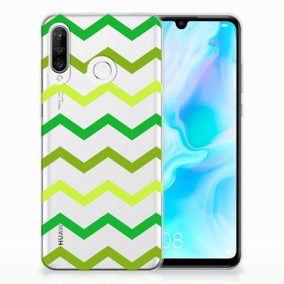Huawei P30 Lite | TPU bumper | Zigzag Groen