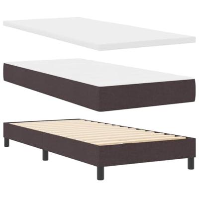 Boxspring bed met matras Donkerbruin 100 x 200 cm Stof
