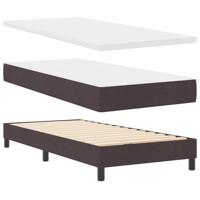 Boxspring bed met matras Donkerbruin 100 x 200 cm Stof - thumbnail