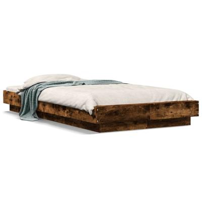 Bedframe met LED-verlichting gerookt eikenkleurig 90x200 cm - thumbnail