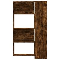 Boekenkast 4-laags hoek 85x85x140 cm bewerkt hout gerookt eiken - thumbnail
