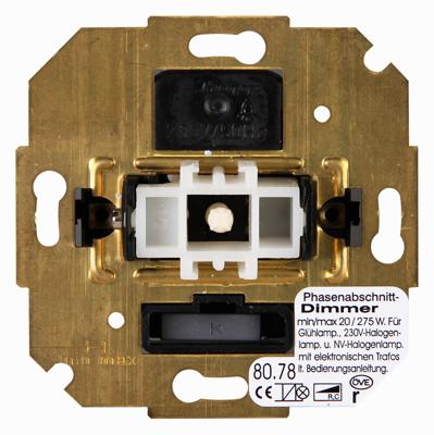Kopp dimmer voor gloei- en halogeenlamp voor conventionele trafo's 20-275W met druk/wissel