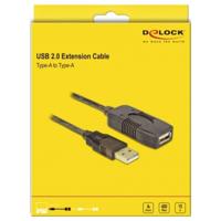 Delock 82689 USB-kabel USB 2.0 USB-A stekker, USB-A bus 15.00 m Zwart - thumbnail