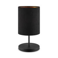 Scandinavische stijl Tafellamp - Corduroy Lampenkap - Cilinder - Black - ø20 x 40 cm - E27 Fitting - Geschikt voor Woonkamers en slaapkamers - Met schakelaar - thumbnail