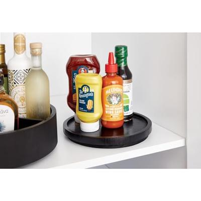 iDesign - Lazy Susan Draaiplateau, 23 cm, Paulownia Hout, Zwart - iDes