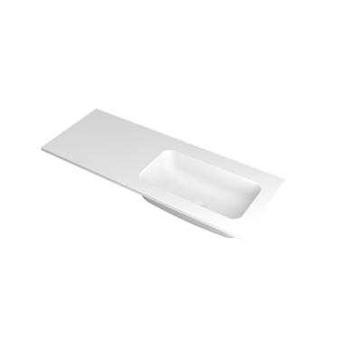 INK Faktor Wastafel Polystone Rechts Zonder Kraangat - 1200x450x15 mm - Mat Wit