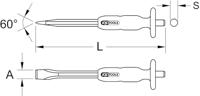 KS Tools Platte beitel met handgreep, 8-kant, 18 mm 1560254 - thumbnail