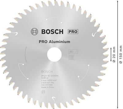 Bosch Accessories 2608837756 2608837756 Cirkelzaagblad 150 x 20 mm Aantal tanden: 52 1 stuk(s) Bosch Accessories 2608837756 2608837756 Cirkelzaagblad 150 x 20 mm Aantal tanden: 52 1 stuk(s)